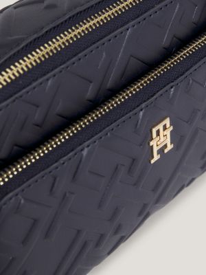 Iconic Embossed TH Monogram Crossover Camera Bag BLUE Tommy Hilfiger