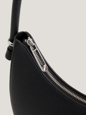 Tommy Hilfiger Womens Monogram Quilted Shoulder Bag Black - Donaghys