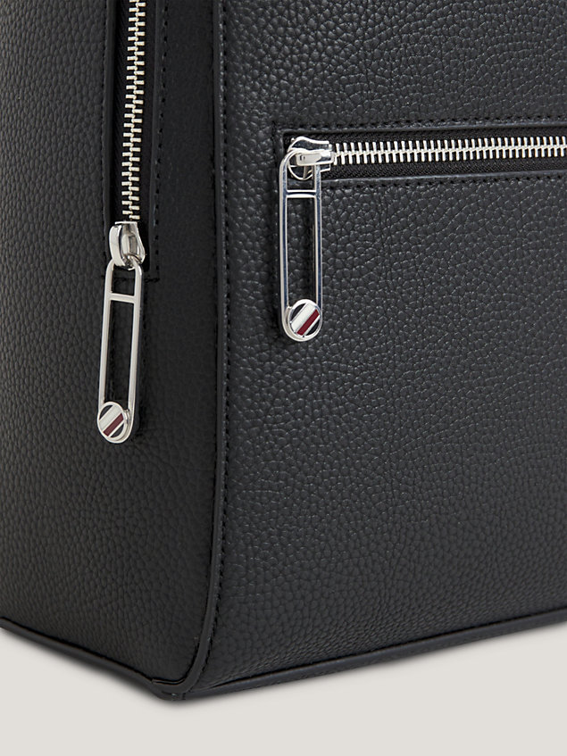 black th monogram pebble grain backpack for women tommy hilfiger