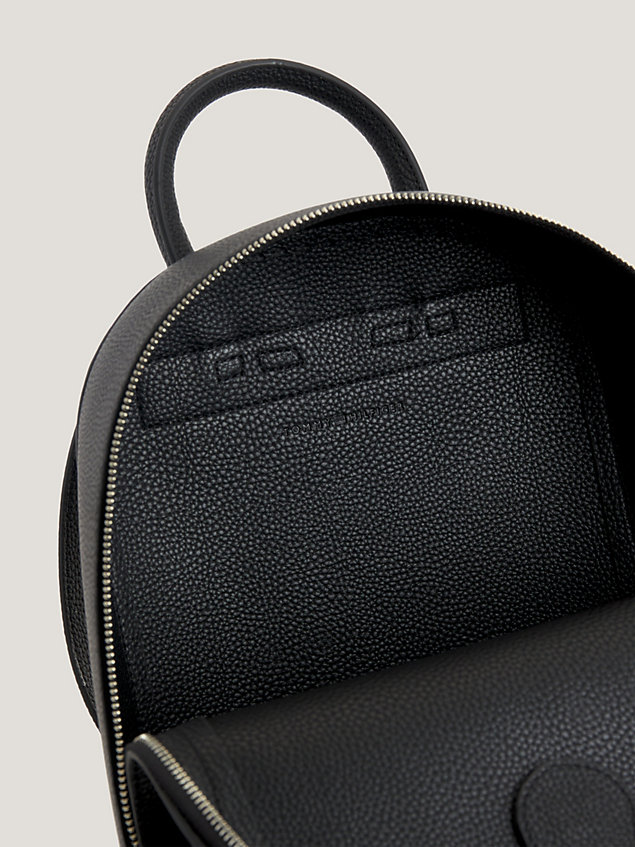black th monogram pebble grain backpack for women tommy hilfiger