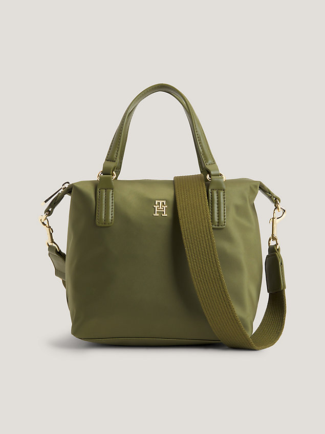 green th monogram recycled small tote for women tommy hilfiger