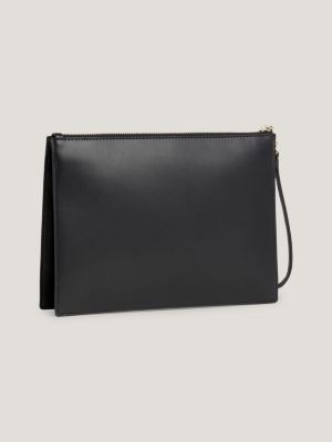 Black leather deals clutch bag