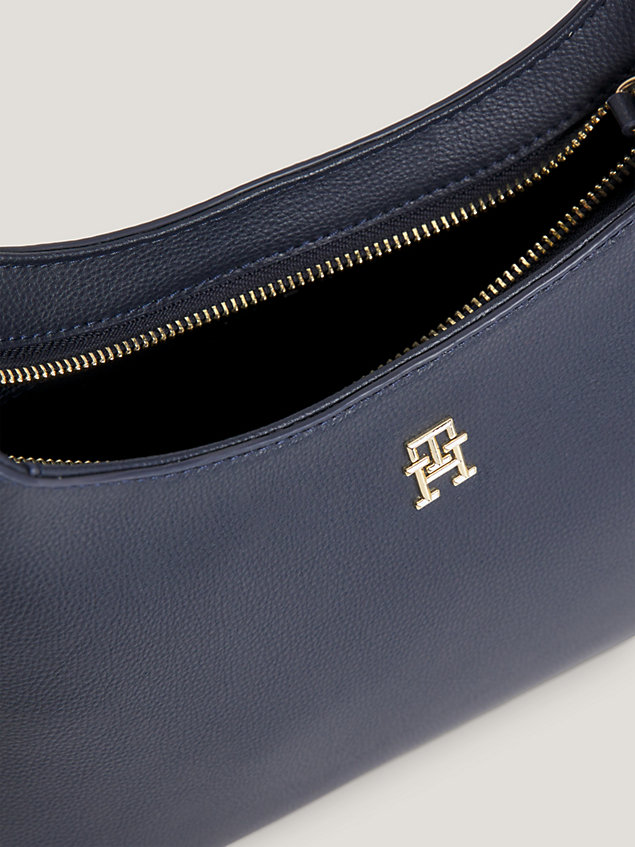 blue th monogram staple hobo bag for women tommy hilfiger
