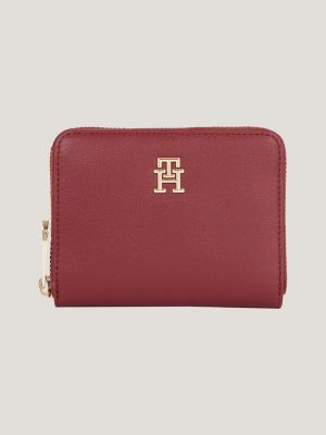 Tommy Hilfiger Monogram Wallet and Keyring Set - Red
