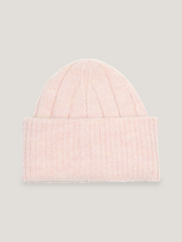 bonnet à plaque monogramme pink pour femmes tommy hilfiger