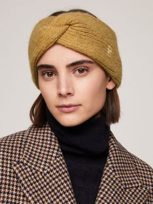 TH Monogram Knot Rib-Knit Headband | Khaki | Tommy Hilfiger