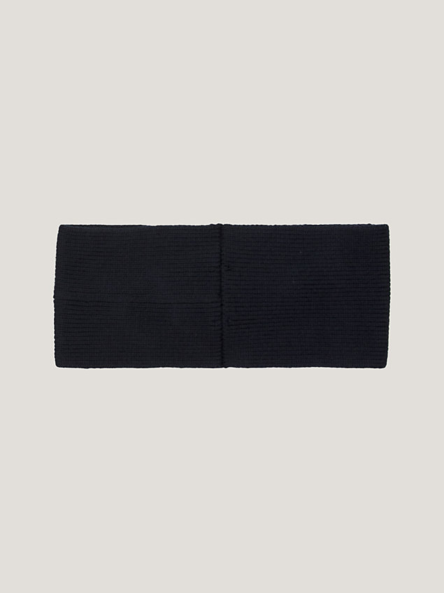blue essential flag rib-knit headband for women tommy hilfiger