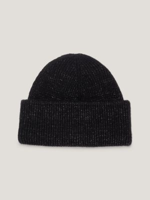 Black knit deals beanie hat