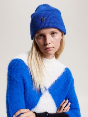 Tommy Hilfiger Corporate Uptown Bonnet en laine Bleu spatial, Bleu espace,  taille unique : : Mode