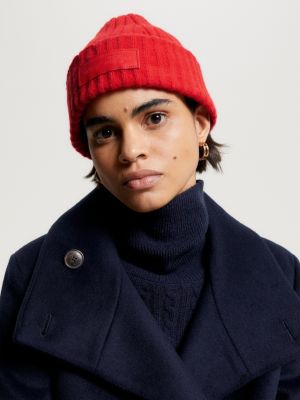 Beanie met logopatch Oranje Tommy Hilfiger