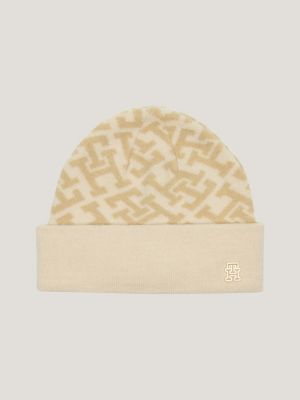 Tommy Hilfiger FESTIVE LUXE BEANIE POMPOM - Bonnet - oat milk/écru 