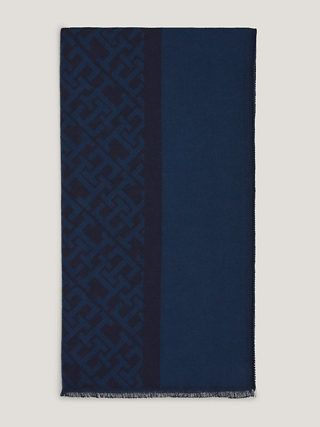 blue szal z monogramem th dla kobiety - tommy hilfiger