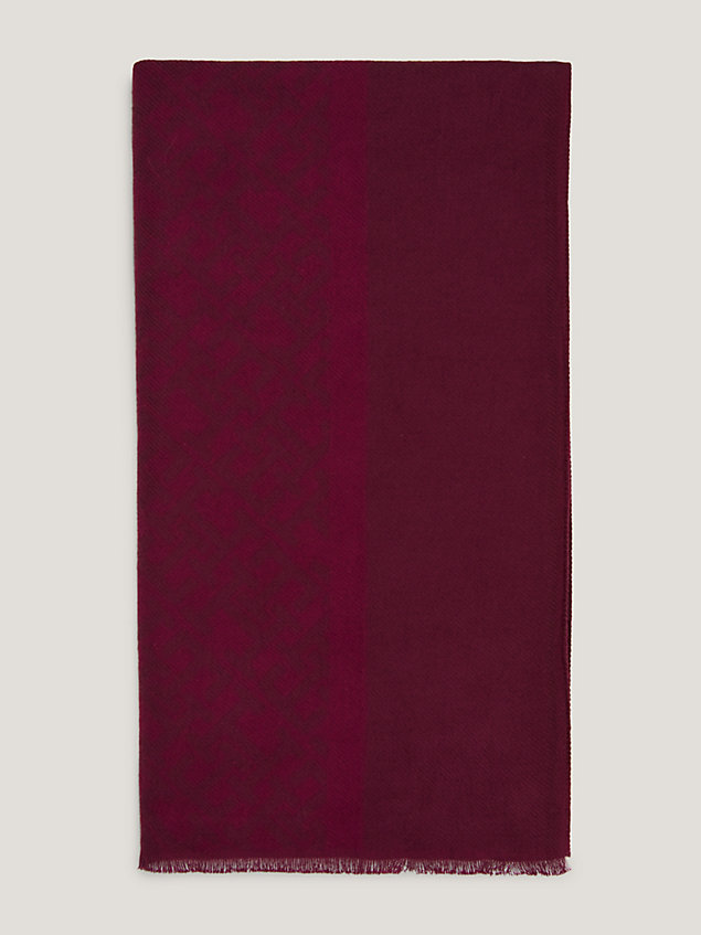 red th monogram scarf for women tommy hilfiger