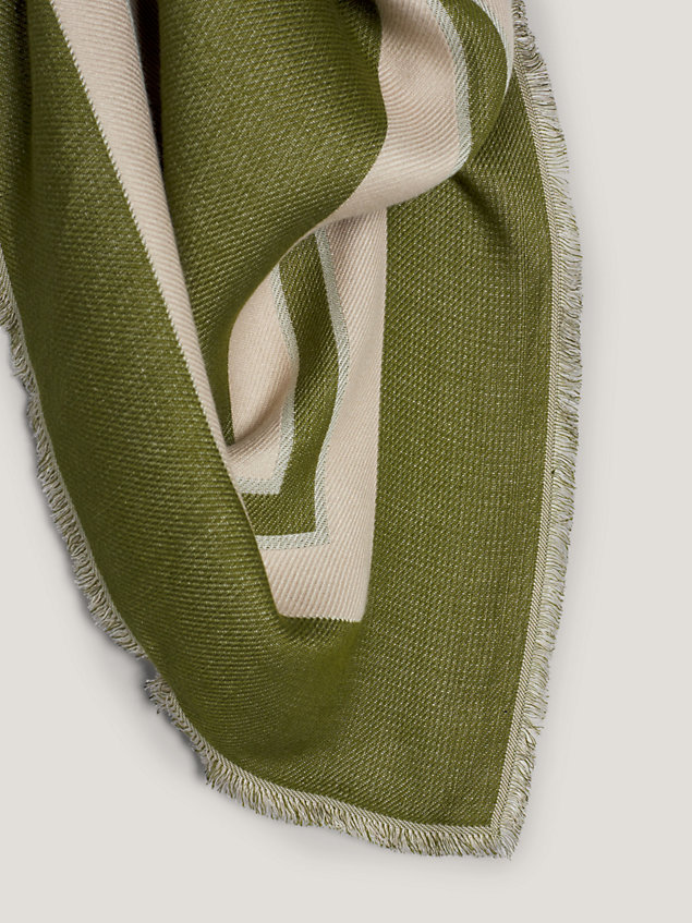 green heritage prep large square scarf for women tommy hilfiger