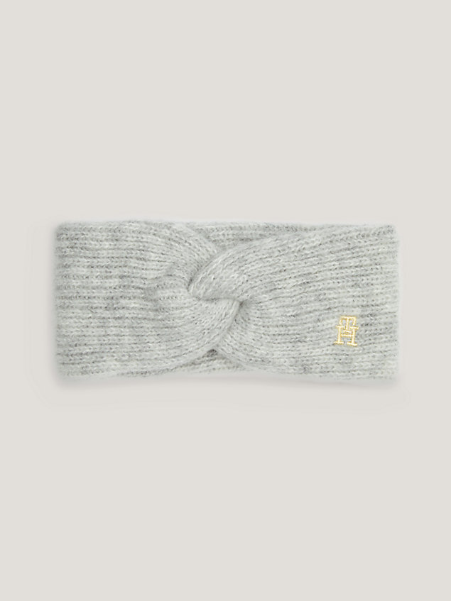 grey th monogram beanie und stirnband im geschenkset für damen - tommy hilfiger