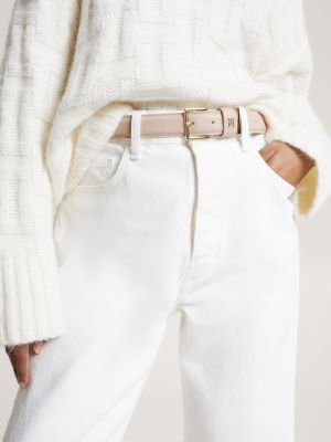 TOMMY HILFIGER - Women's elastic waist monogram belt 