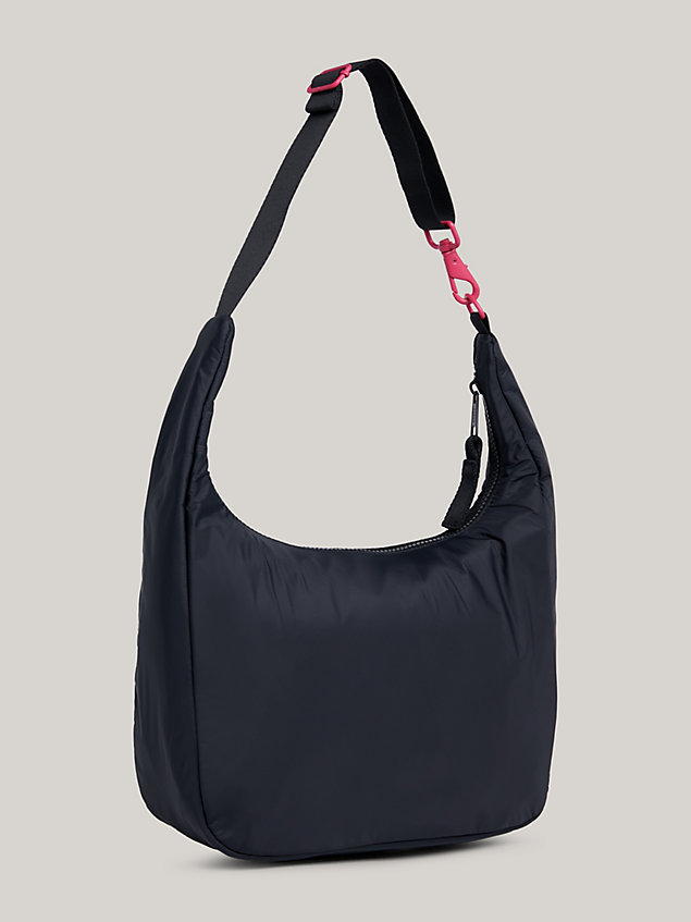 black recycled logo shoulder bag for women tommy jeans