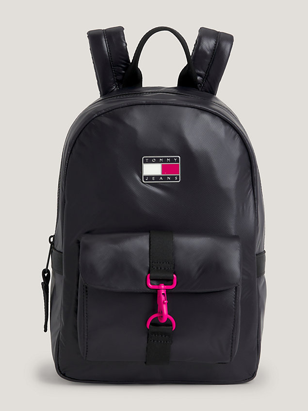 black recycled logo backpack for women tommy jeans