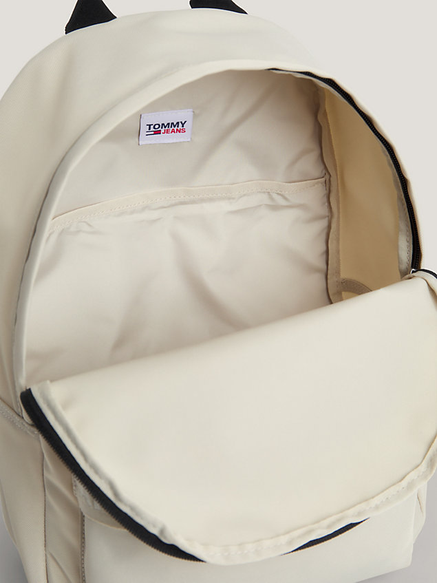 beige essential logo tape recycled backpack for women tommy jeans