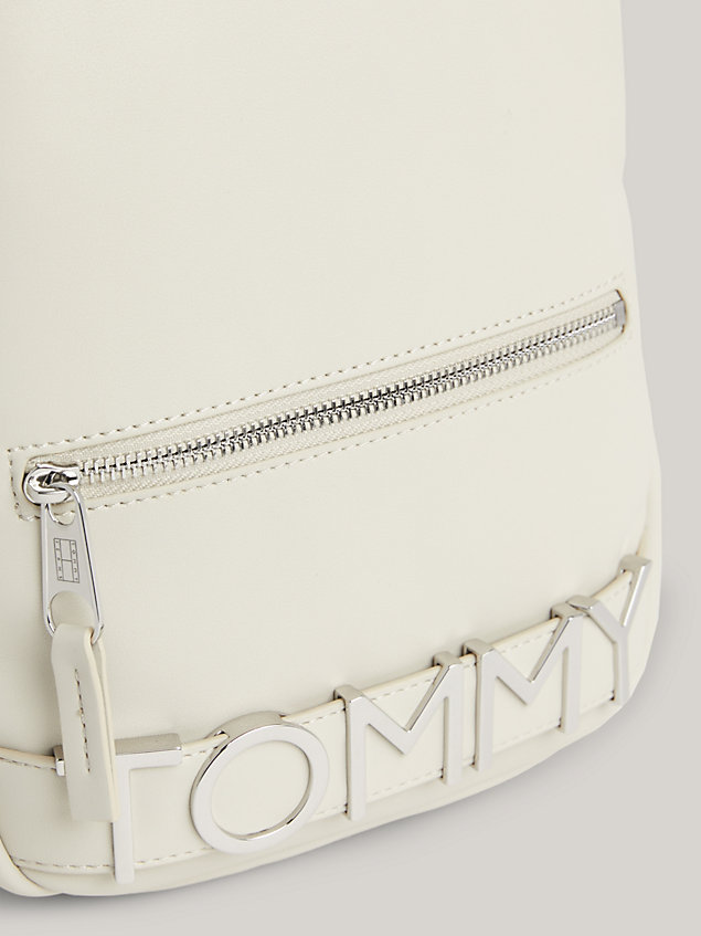 beige bold logo backpack for women tommy jeans