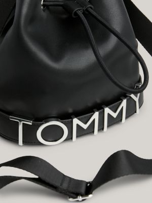 black bold beuteltasche mit logo für damen - tommy jeans