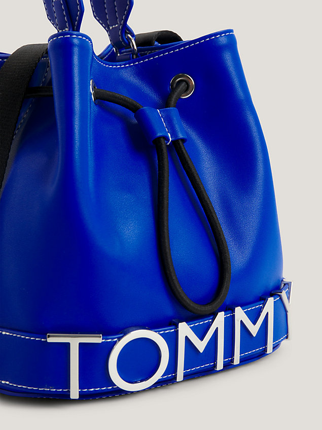 blue bold logo bucket bag voor dames - tommy jeans