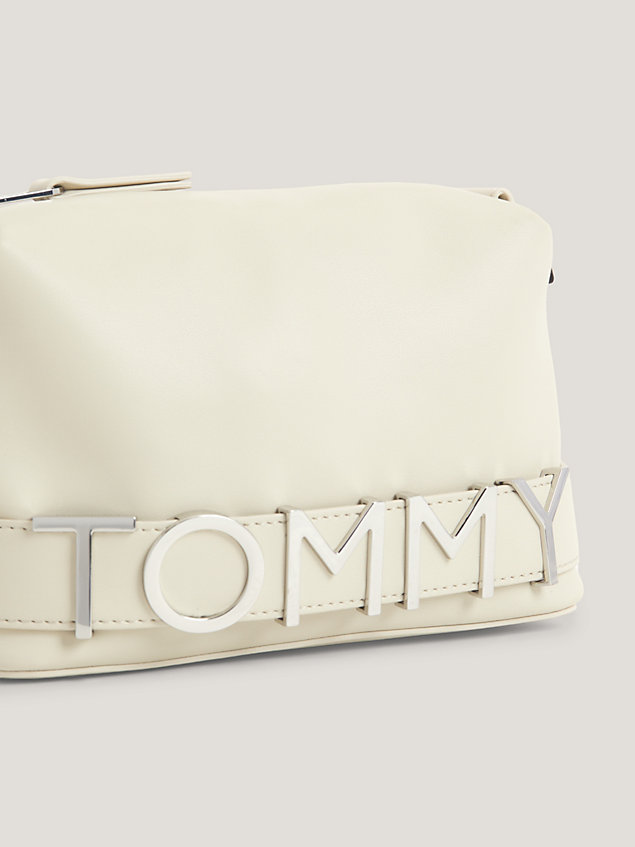beige bold logo camera bag for women tommy jeans