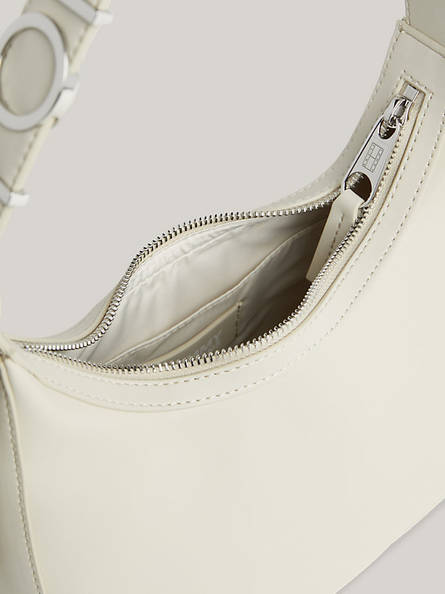 beige bold logo shoulder bag for women tommy jeans