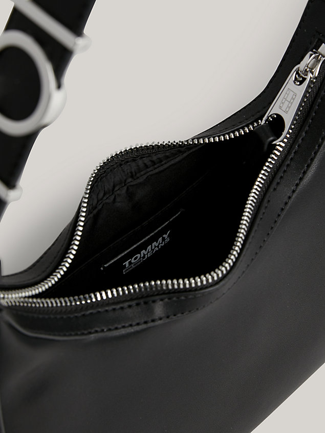 black bold schultertasche mit logo für damen - tommy jeans