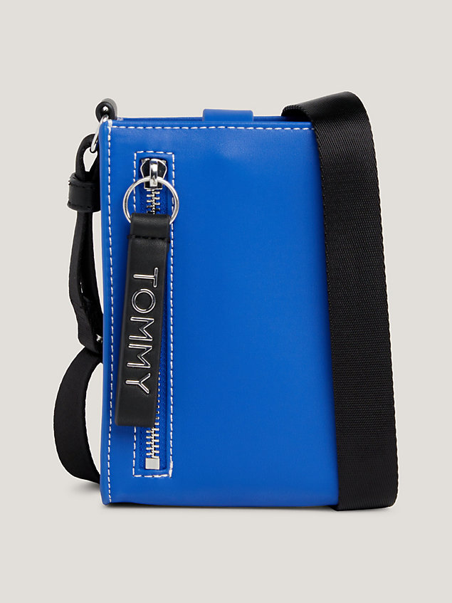 blue bold logo phone pouch for women tommy jeans