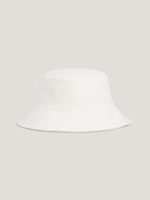 white kapelusz rybacki z bawełny pętelkowej z logo dla kobiety - tommy jeans