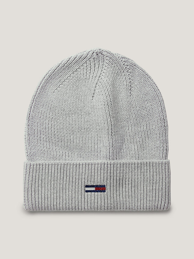 grey flag beanie and scarf gift set for women tommy jeans