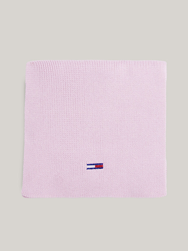 pink czapka typu beanie i szal z flagą w zestawie dla kobiety - tommy jeans