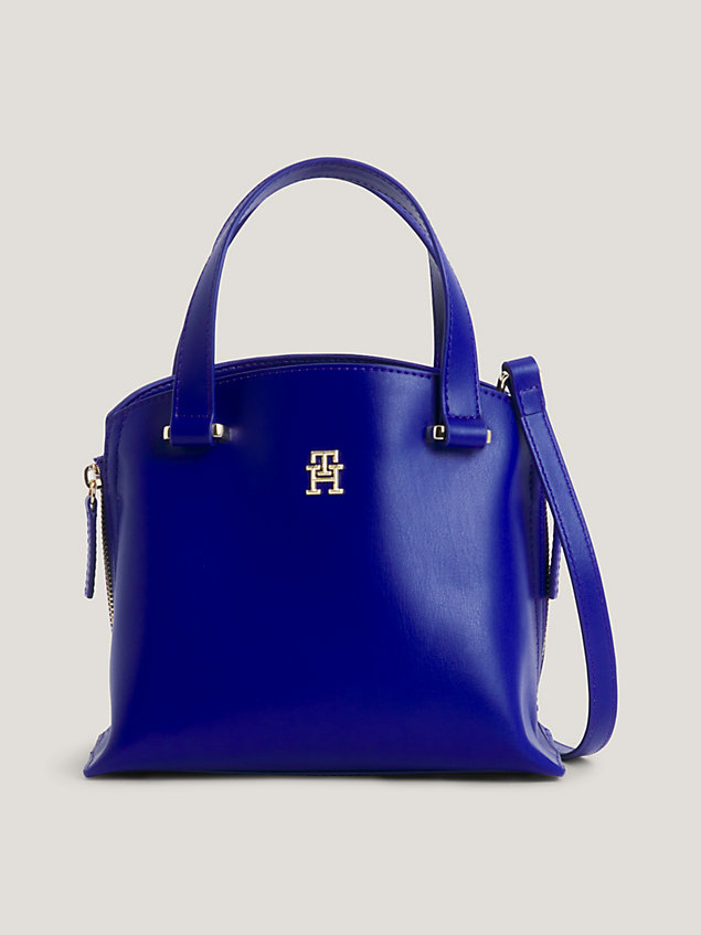 blue th modern kleine structured shopper voor dames - tommy hilfiger