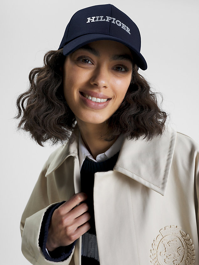 blue logo embroidery baseball cap for women tommy hilfiger