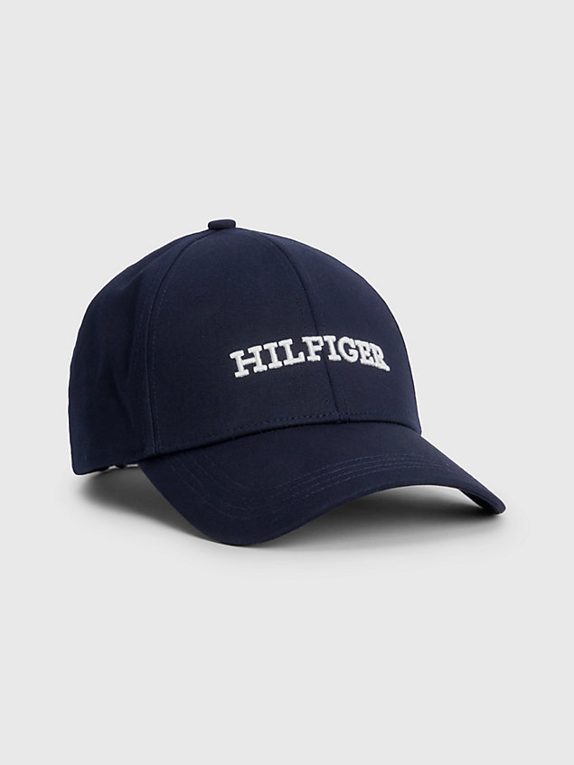 blue czapka z daszkiem i wyhaftowanym logo dla kobiety - tommy hilfiger