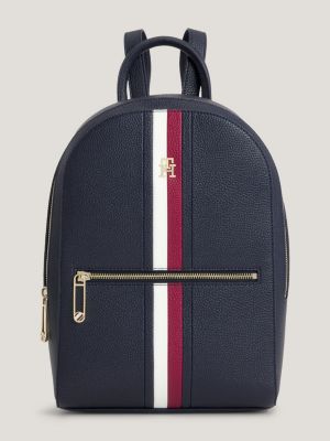 Tommy Hilfiger logo-plaque Leather Laptop Bag - Blue