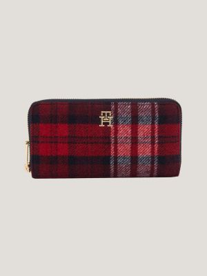 Tommy Hilfiger Monogram Wallet and Keyring Set - Red