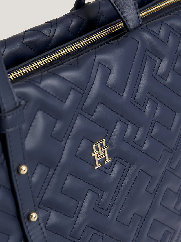 TH Monogram Soft Quilted Tote | Blue | Tommy Hilfiger