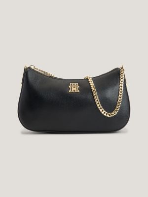 Tommy Hilfiger Monogram Strap Crossbody Bag in Black