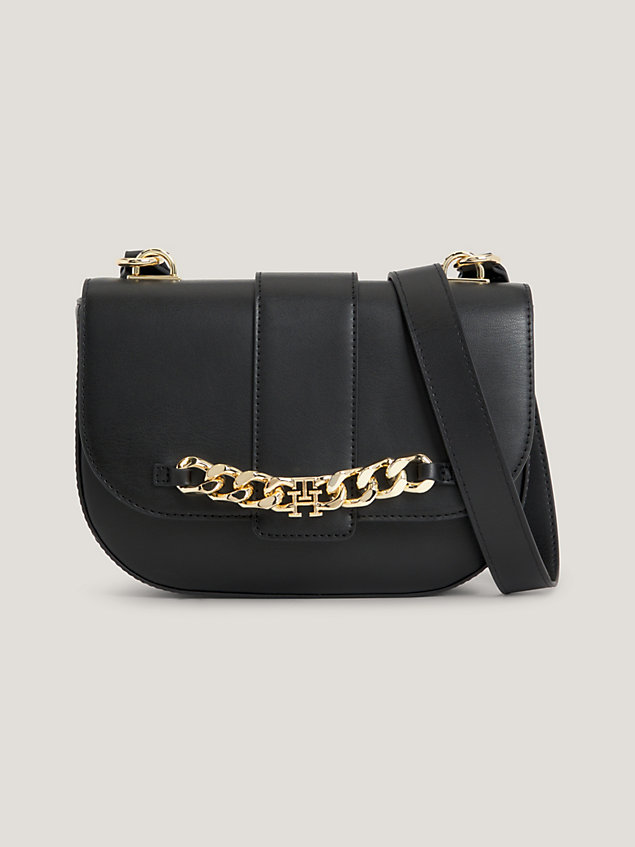 black chain flap crossover bag for women tommy hilfiger