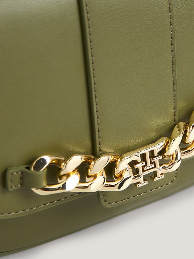 green crossbodytas met kettingdetail voor dames - tommy hilfiger