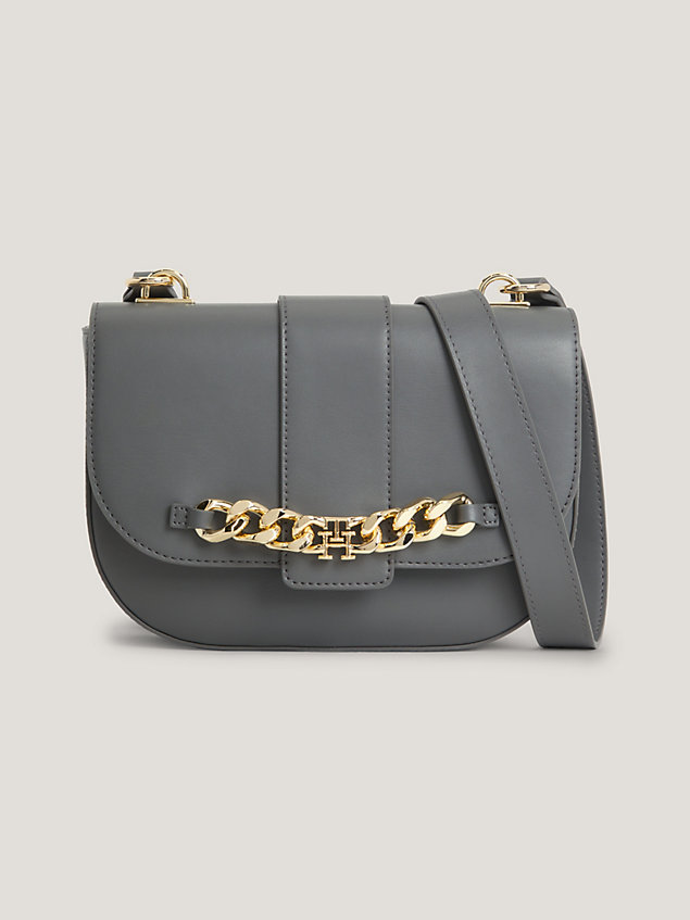 grey chain flap crossover bag for women tommy hilfiger
