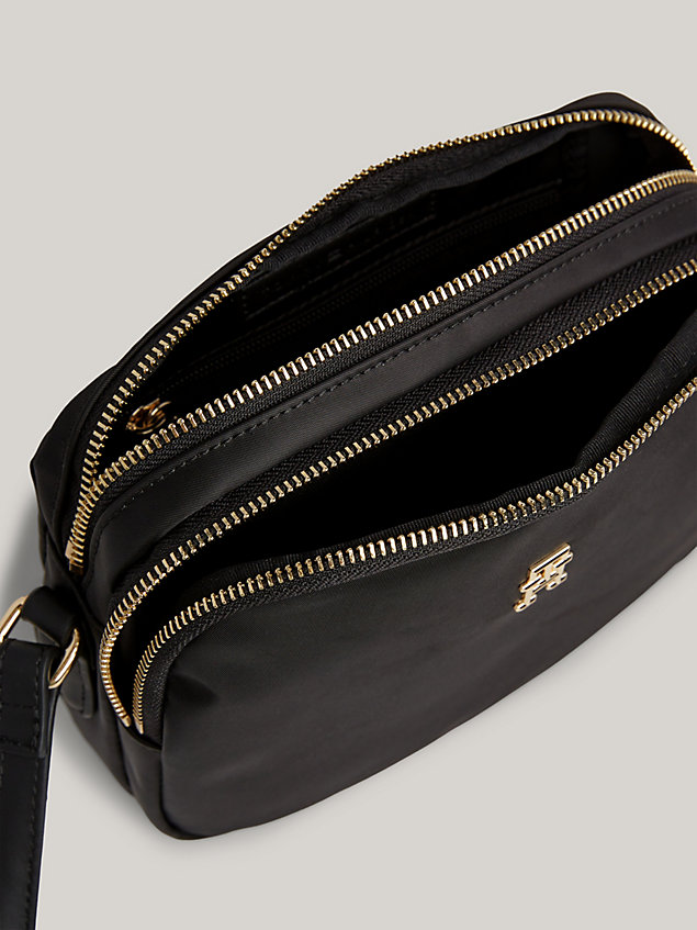 black th emblem crossover bag for women tommy hilfiger