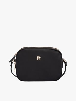 black th emblem crossbody-tasche für damen - tommy hilfiger