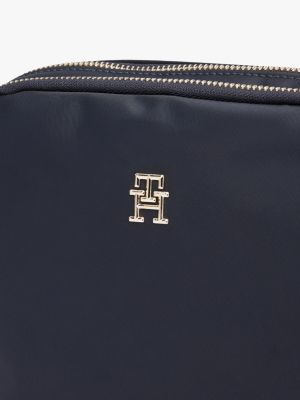 blau th emblem crossbody-tasche für damen - tommy hilfiger