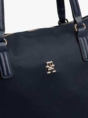 Borsa tote bag da portare alla spalla, chiusura con cerniera navy Tommy  Hilfiger