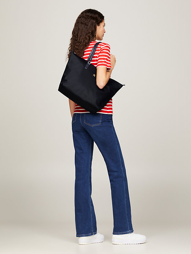 blue signature tape tote for women tommy hilfiger