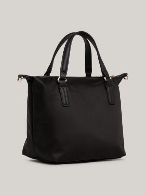 schwarz th emblem kleine tote-bag für damen - tommy hilfiger