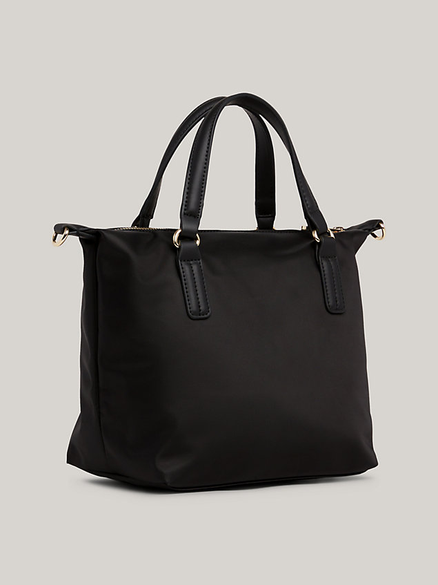black th emblem small tote for women tommy hilfiger